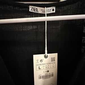 Zara Black Linen Beach Cover